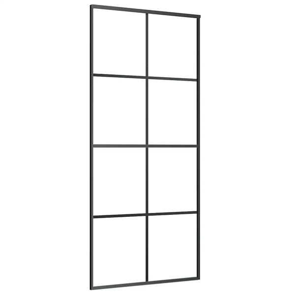 Liukuovi asennustarvikkeilla musta 90x205 cm ESG lasi