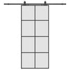 Liukuovi asennustarvikkeilla musta 90x205 cm ESG lasi