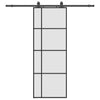 Liukuovi asennustarvikkeilla musta 76x205 cm ESG lasi