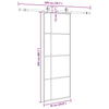 Liukuovi asennustarvikkeilla musta 76x205 cm ESG lasi