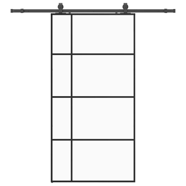 Liukuovi rautaosilla musta 102,5x205 cm ESG-lasi
