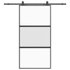 Musta liukuovi laitteistosarjalla Raduslavescu 102,5x205cm (karkaistu lasi)