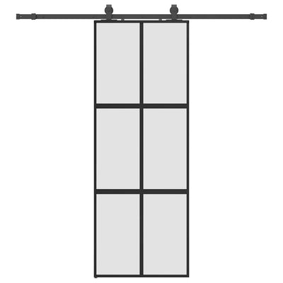Musta liukuovi laitteistosarjalla Raduslavescu 76x205cm (karkaistu lasi)