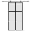 liukuovi laitteistosarjalla musta 102,5x205 cm karkaistu lasi