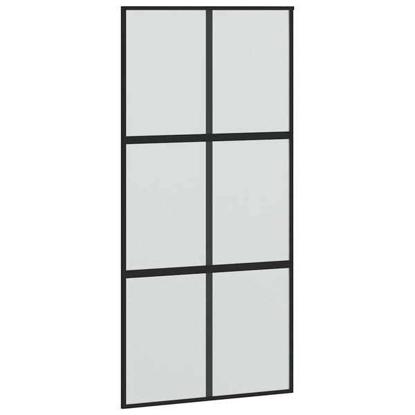 liukuovi laitteistosarjalla musta 102,5x205 cm karkaistu lasi