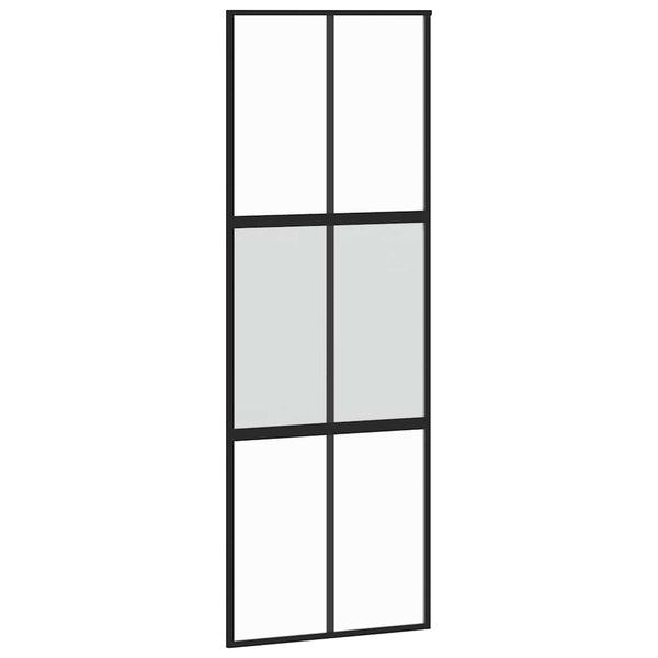 liukuovi laitteistosarjalla musta 76x205 cm karkaistu lasi