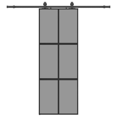 Musta liukuovi laitteistosarjalla Raduslavescu 76x205cm (karkaistu lasi)
