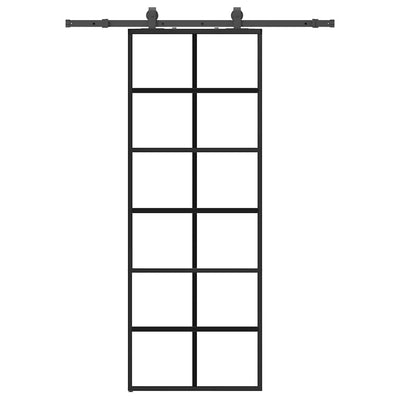 Musta liukuovi asennustarvikkeilla Giula 76x205cm (esg lasi)