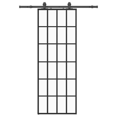 Musta liukuovi asennustarvikkeilla Giula 76x205cm (esg lasi)