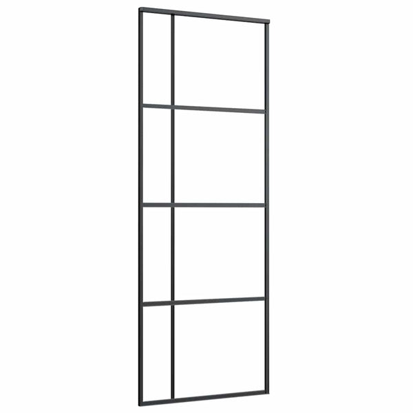 Liukuovi asennustarvikkeilla musta 76x205 cm ESG lasi