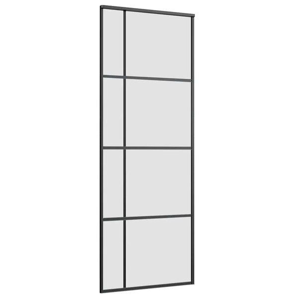 Liukuovi asennustarvikkeilla musta 76x205 cm ESG lasi