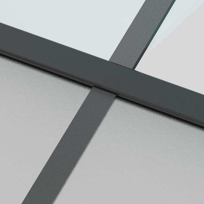 Musta liukuovi laitteistosarjalla Lisseanu 76x205cm (karkaistu lasi)