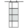 liukuovi laitteistosarjalla musta 76x205 cm karkaistu lasi