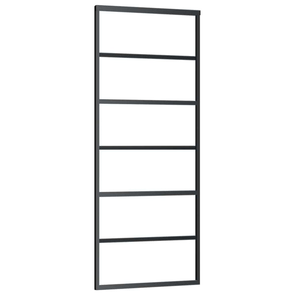 Liukuovi asennustarvikkeilla musta 76x205 cm ESG lasi