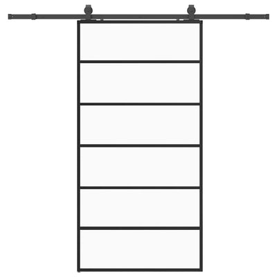 Musta liukuovi laitteistosarjalla Giula 102x205cm (esg lasi)