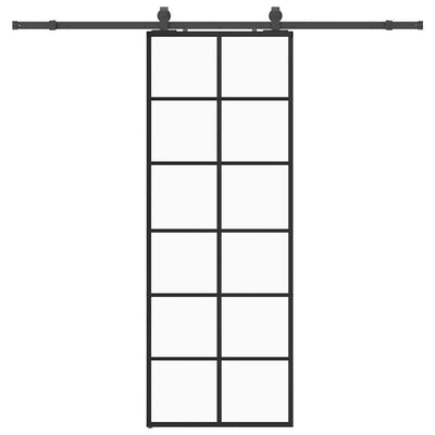 Musta liukuovi asennustarvikkeilla Giula 76x205cm (esg lasi)