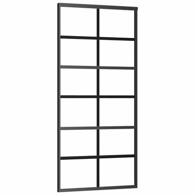 Musta liukuovi asennustarvikkeilla Giula 90x205cm (esg lasi)