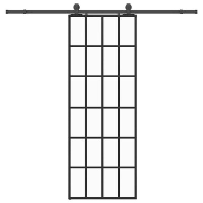 Musta liukuovi asennustarvikkeilla Giula 76x205cm (esg lasi)