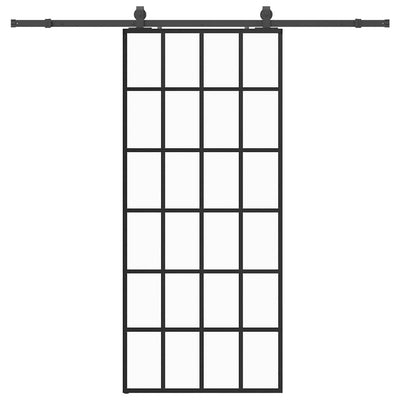 Musta liukuovi asennustarvikkeilla Giula 90x205cm (esg lasi)