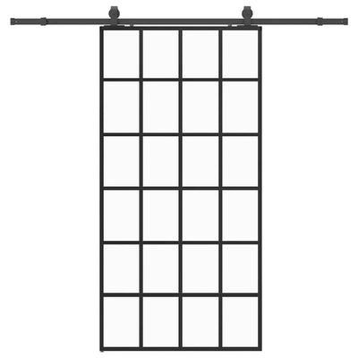 Musta liukuovi laitteistosarjalla Giula 102x205cm (esg lasi)