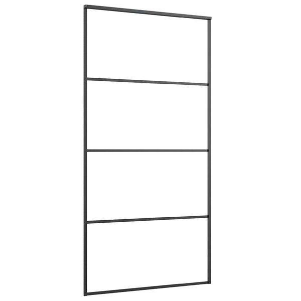 Liukuovi rautaosilla musta 102,5x205 cm ESG-lasi