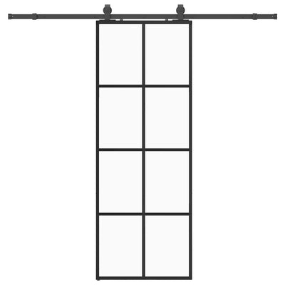 Musta liukuovi asennustarvikkeilla Nima 76x205cm (esg lasi)