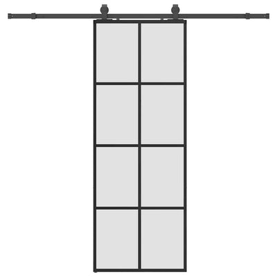 Musta liukuovi asennustarvikkeilla Nima 76x205cm (esg lasi)
