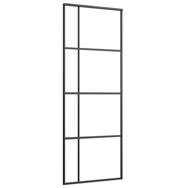 Liukuovi asennustarvikkeilla musta 76x205 cm ESG lasi