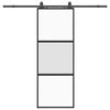 liukuovi laitteistosarjalla musta 76x205 cm karkaistu lasi