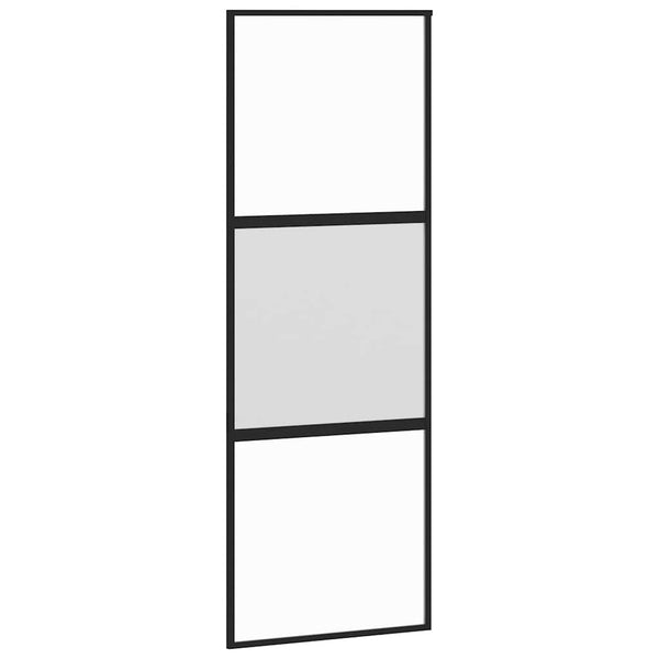 liukuovi laitteistosarjalla musta 76x205 cm karkaistu lasi