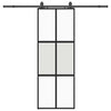 liukuovi laitteistosarjalla musta 76x205 cm karkaistu lasi