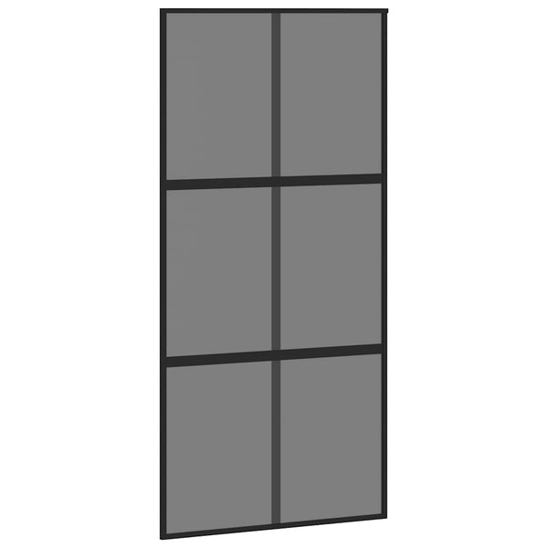 liukuovi laitteistosarjalla musta 102,5x205 cm karkaistu lasi