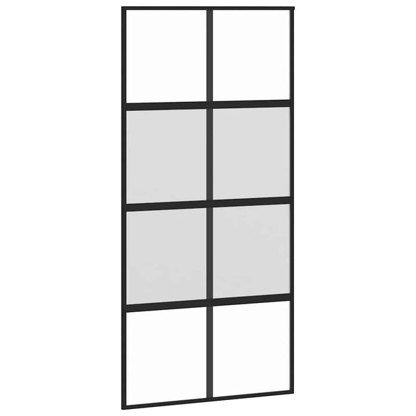 liukuovi laitteistosarjalla musta 102,5x205 cm karkaistu lasi