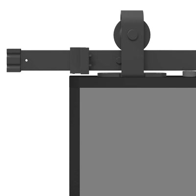 Musta liukuovi laitteistosarjalla Lisseanu 102,5x205cm (karkaistu lasi)