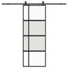 liukuovi laitteistosarjalla musta 76x205 cm karkaistu lasi