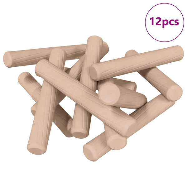 Puutapit 12 kpl Ruskea Ø 6 x 40 mm täysi puu