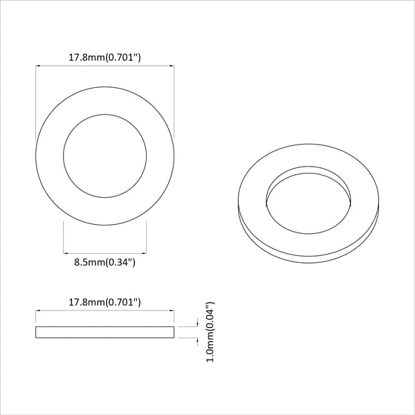 Mutterit 2 kpl Hopea 16 x 16 x 1,5 cm Rauta