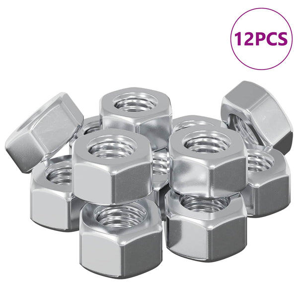 Kuusikulmio Pähkinäpuu Pähkinät 12 pcs Hopea m8 Metalli