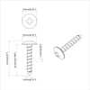 Puuruuvit 2 kpl Hopea M4 x 20 mm Teräs