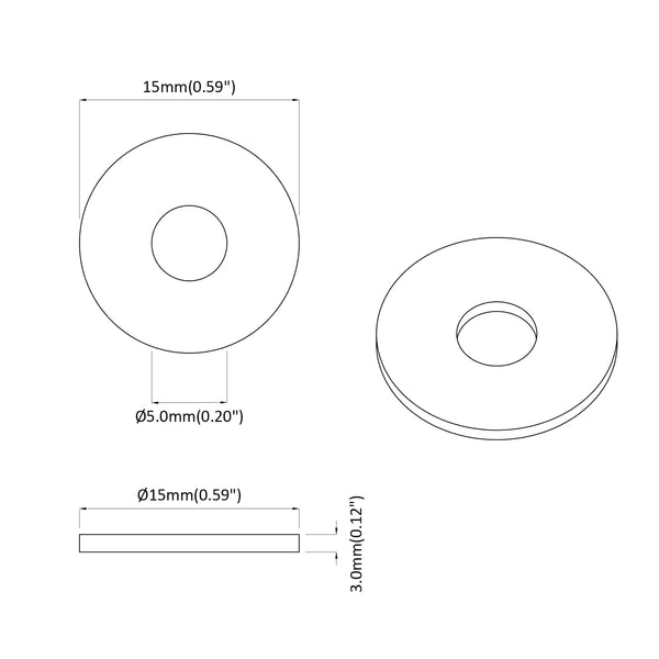 sopii tasaiselle aluslevylle 2 kpl Musta ∅15 x 3 mm