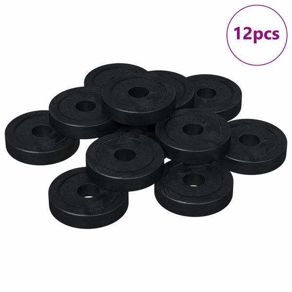 sopii tasaiselle aluslevylle 12 kpl Musta ∅15 x 3 mm
