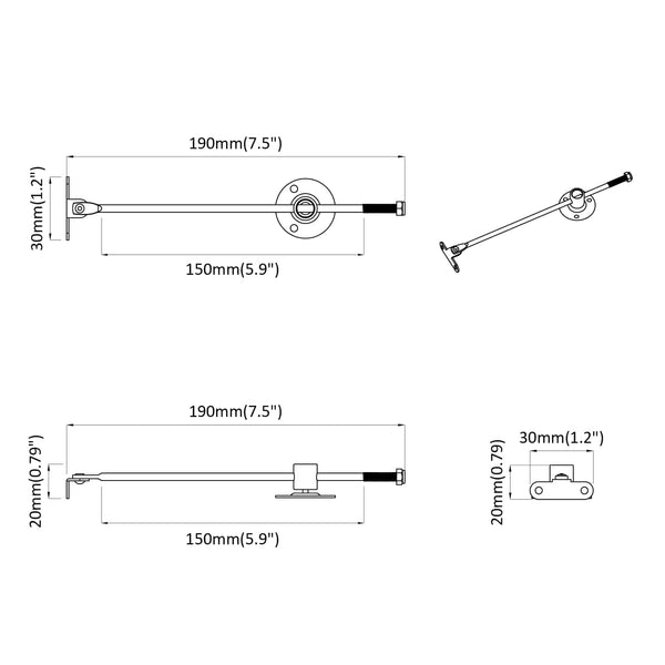Vetojänteitä 12 kpl Hopea 190 mm Metalli