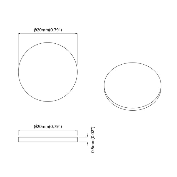Tarra 12 kpl valkoinen Ø 20 x 0,5 mm Paperi