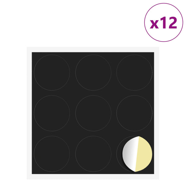 Itsekiinnittyvä ruuvikansi 12 kpl Musta Ø 20 x 0,5 mm