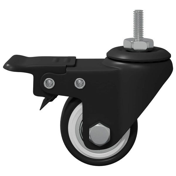 Pyörät 12 kpl Musta M6 x 37 mm Rautaa ja nailonia