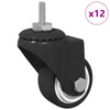 Kääntöpyörä 12 kpl Musta 40,4 x 40,4 x 19,7 mm