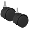 Pyörät 2 kpl Musta 40,1 x 37,8 mm PP ja rauta