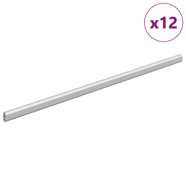 Kaapintanko 12 kpl Hopea 664 x 15 x 29 mm Alumiiniseos