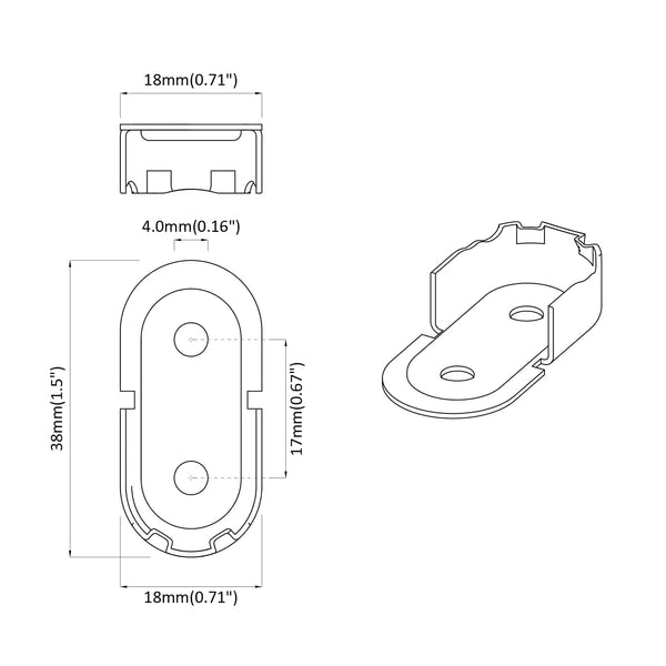 Kaapinohjaustanko 2 kpl Valkoinen sinkki 40 x 18 x 10 mm Rauta