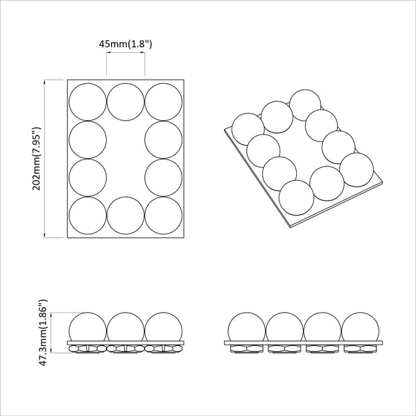 Peilivalot LED-nauhoilla Valkoinen 4,5 x 4,5 x 4,7 cm Muovi